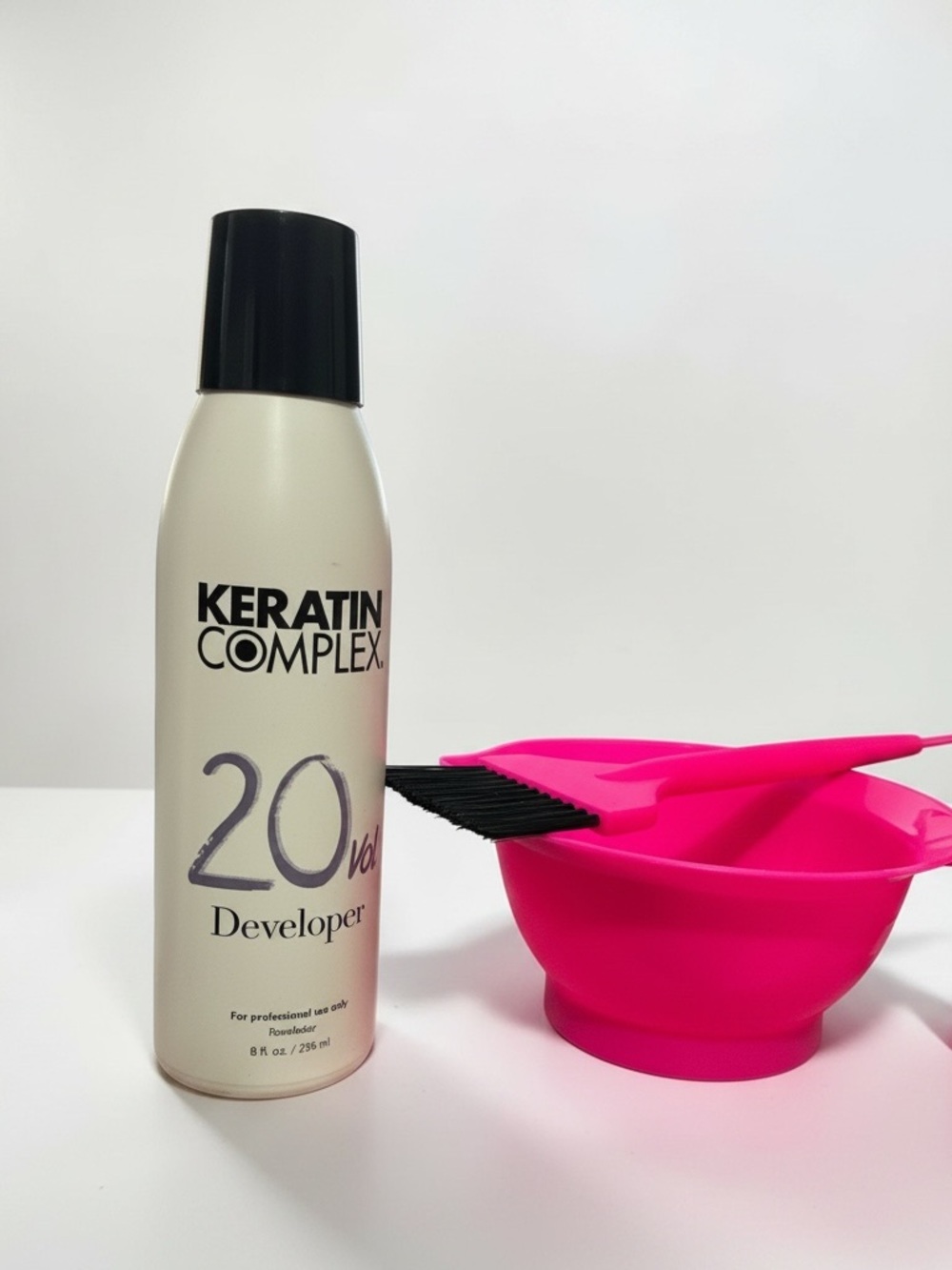 Keratin Complex Developer 20% 8oz W/ Bowl And Brush.